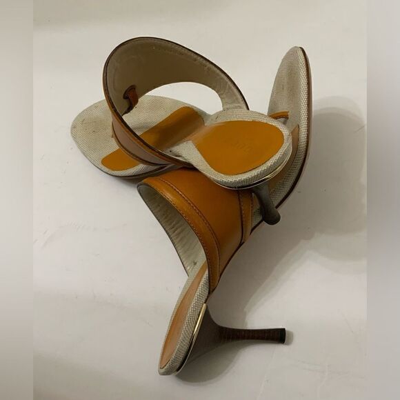 Gucci Women's White and Orange Sandals size 7 - Picture 6 of 10